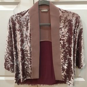 Zara Crushed Velvet Short Kimono